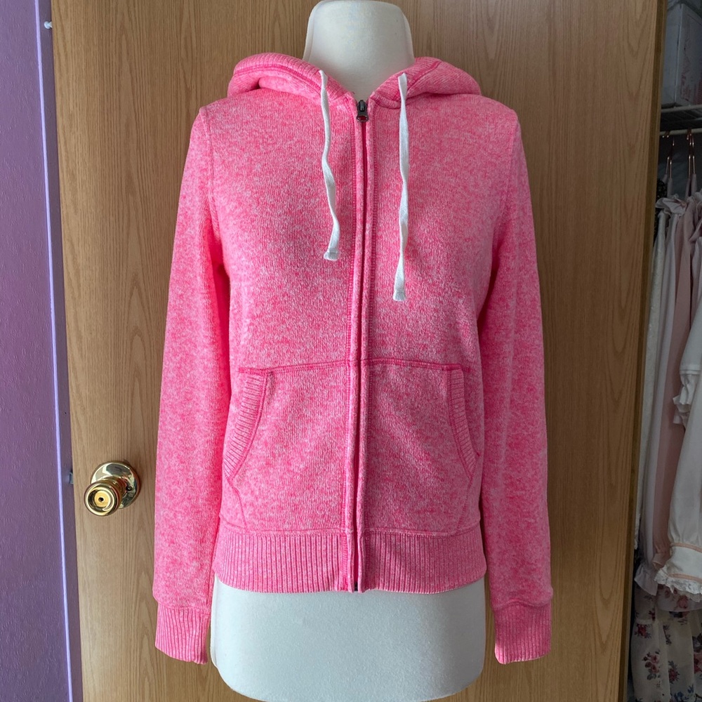 Fluffy Pink Zip Up Jacket
